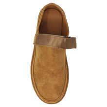 Load image into Gallery viewer, Ladies&#39; Flat Suede Clog with Multi-Way Strap: Camel