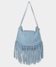 Load image into Gallery viewer, Joe Browns No Limits Suede Tassel Boho Bag: Smokey Blue / One Size