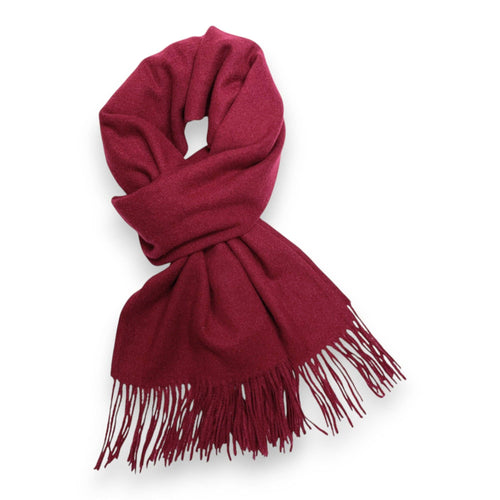 Premium Wool Blend Winter Scarf: Burgundy