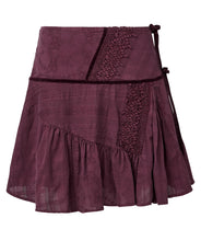 Load image into Gallery viewer, Fun And Flirty Mixed Fabric Mini Skirt: Berry / 14