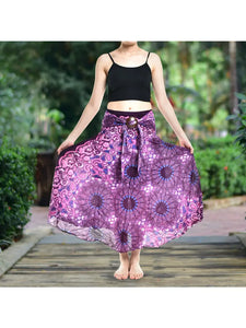 Purple Ink Splash Skirt with Coconut Buckle