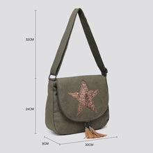 Load image into Gallery viewer, 2254 Canvas Star Crossbody Bag: KHAKI