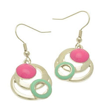Load image into Gallery viewer, Pink and Green Retro Earrings