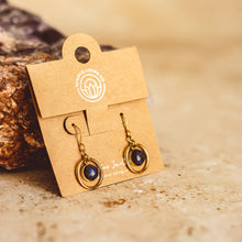 Load image into Gallery viewer, Crystal Hoop &amp; Dangle Earrings – 18K Plated: Lapis Lazuli