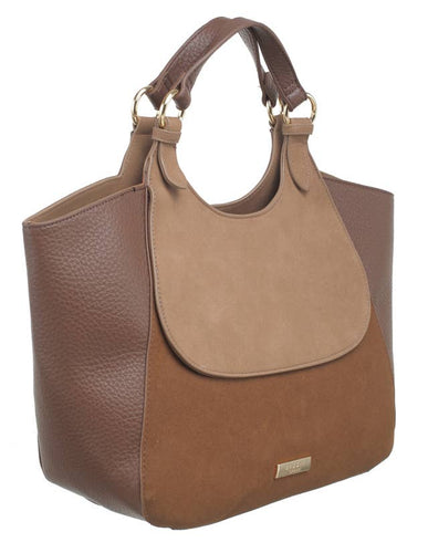 SUEDE PANEL GRAB : Coffee