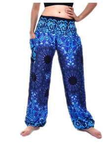 Blue Inksplash Harem Pants Large