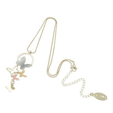 Load image into Gallery viewer, Purple, Pink and Silver Butterfly Necklace