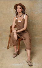 Load image into Gallery viewer, 100% linen jumpsuit TOBACCO