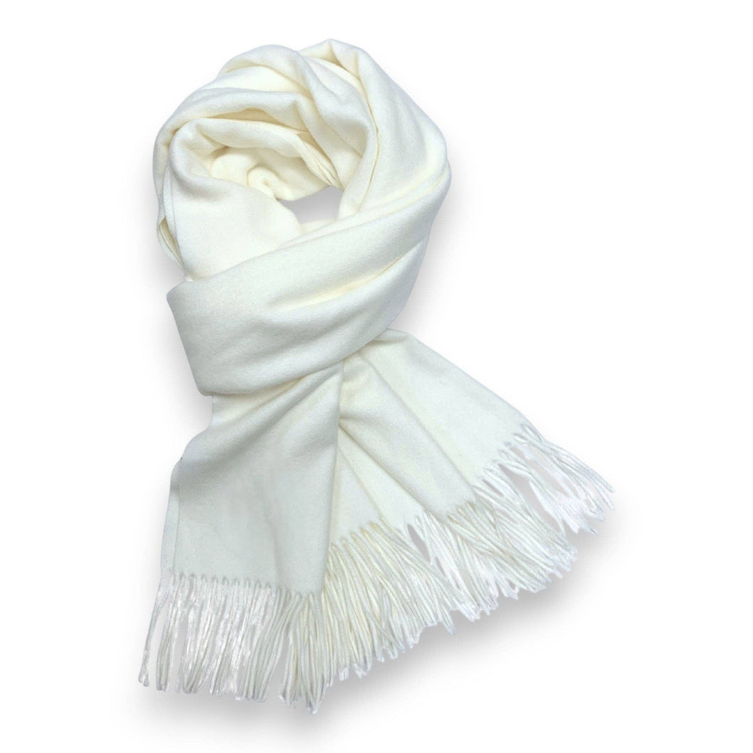 Premium Wool Blend Winter Scarf: Off White