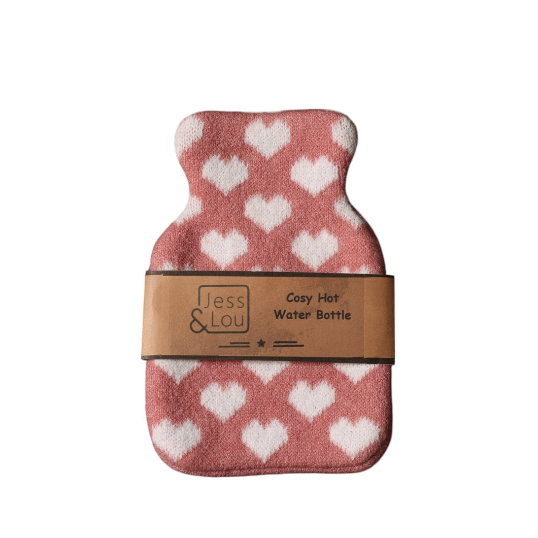 Pink & White Hearts Mini Hot Water Bottle CC100