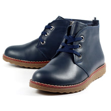 Load image into Gallery viewer, Lunar Claire Navy Leather Ankle Boot