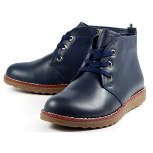 Lunar Claire Navy Leather Ankle Boot