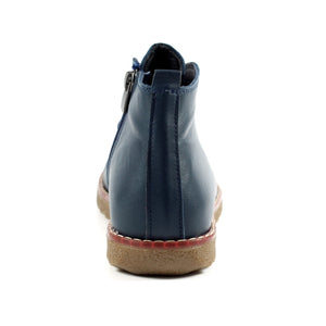 Lunar Claire Navy Leather Ankle Boot