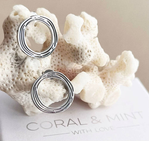 Silver Wavy Eternity Studs