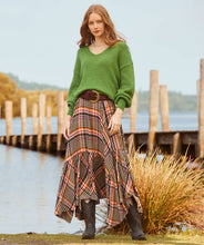 Load image into Gallery viewer, Romantic Check Dippy Hem Skirt
