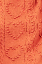 Load image into Gallery viewer, Yumi Orange Heart Knit Relaxed Jumper: Orange / S/M