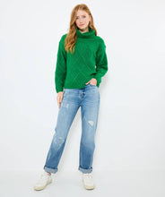 Load image into Gallery viewer, Remarkable Roll Neck Diamond Knit Jumper: Green / 16