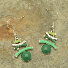 Load image into Gallery viewer, Green Arcs Earrings