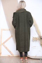 Load image into Gallery viewer, long sleeve open winter coat: Khaki Green