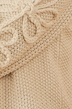 Load image into Gallery viewer, Yumi Beige Edge to Edge Cardigan With Flower Detail Sleeves: Beige