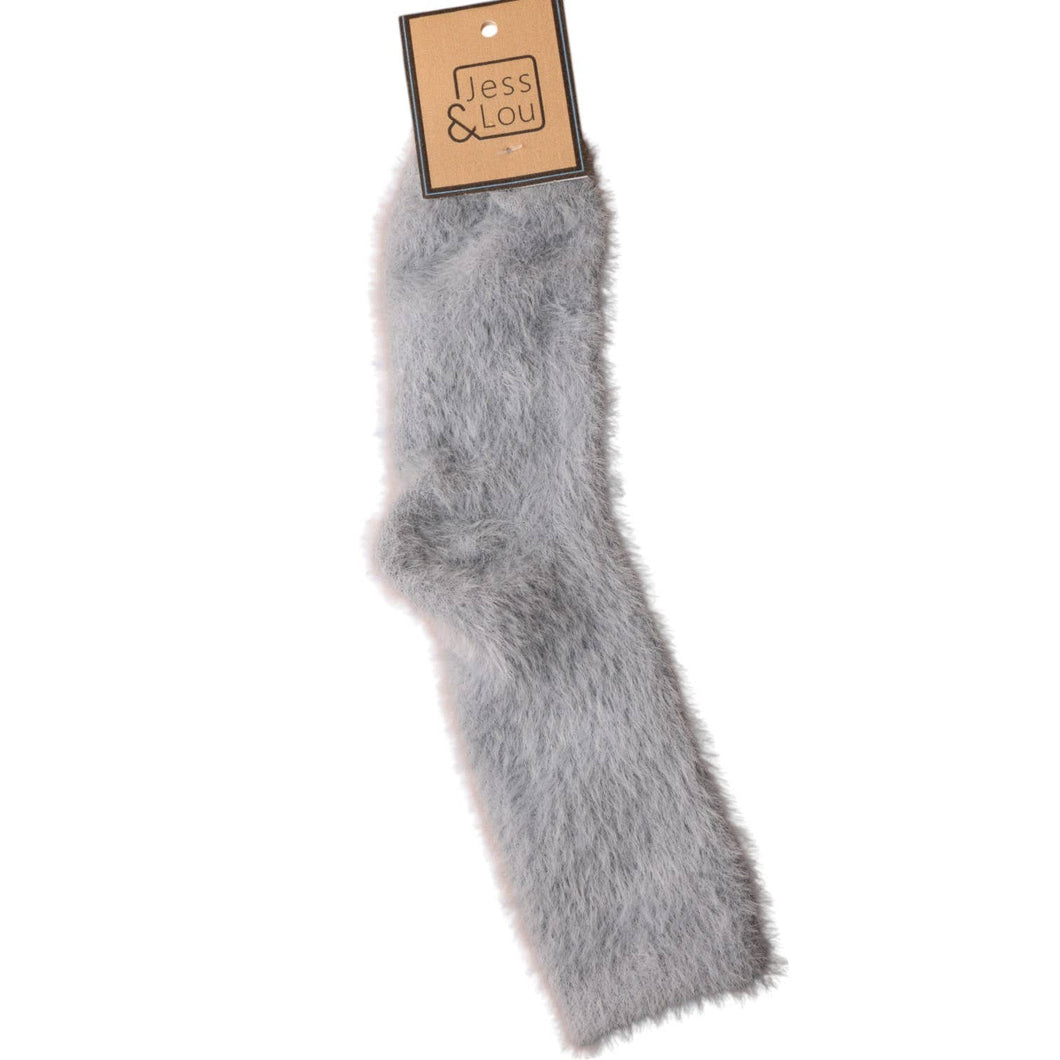 Fluffy Grey Socks SL802
