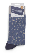 Load image into Gallery viewer, Mens Socks - Music Blue