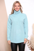 Load image into Gallery viewer, V pattern knit turtle neck: Baby Blue