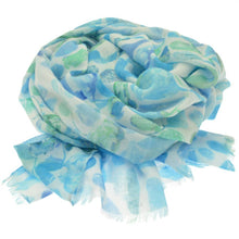 Load image into Gallery viewer, Blue Teardrop Leaf Scarf