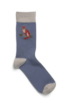 Load image into Gallery viewer, Mens Socks - Fox Blue: Blue / Animal