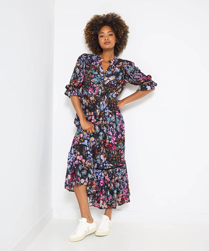Joe Browns Joyful Florals Dress: Black