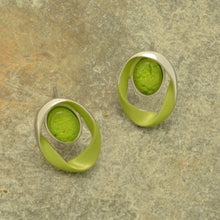 Load image into Gallery viewer, Lime Green Ribbon Earrings