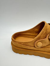 Load image into Gallery viewer, Ladies&#39; Flat Suede Clog with Multi-Way Strap: Camel