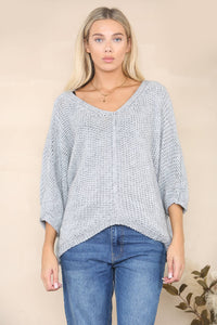 Loose knit relaxed jumper Alpaca Wool: Gray