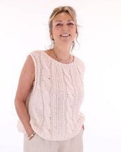 Load image into Gallery viewer, Alpaca Blend Cable Tank Top: Cream