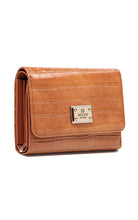 Load image into Gallery viewer, SMALL PATENT CROC PRINT PURSE: TAN