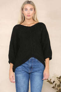 Loose knit relaxed jumper Alpaca Wool: Black