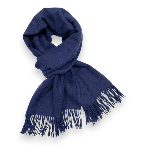 Premium Wool Blend Winter Scarf: Navy