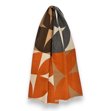 Load image into Gallery viewer, New Retro Print Cashmere Blend Winter Scarf: Orange