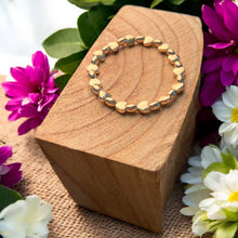 Load image into Gallery viewer, Mini Gold Hearts and Beads on Stretch Bracelet BR214GLD