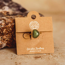 Load image into Gallery viewer, Heart-Shaped Gemstone Ring 18K Gold-Plated | Adjustable : Green Aventurine