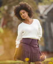 Load image into Gallery viewer, Fun And Flirty Mixed Fabric Mini Skirt: Berry / 14