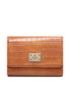 Load image into Gallery viewer, SMALL PATENT CROC PRINT PURSE: TAN