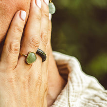 Load image into Gallery viewer, Heart-Shaped Gemstone Ring 18K Gold-Plated | Adjustable : Green Aventurine