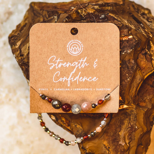 Faceted Intention Beaded Bracelet – Crystal Collection: Strength & Confidence