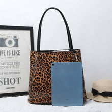 Load image into Gallery viewer, Leopard Print Patent Tote Bag: TAN