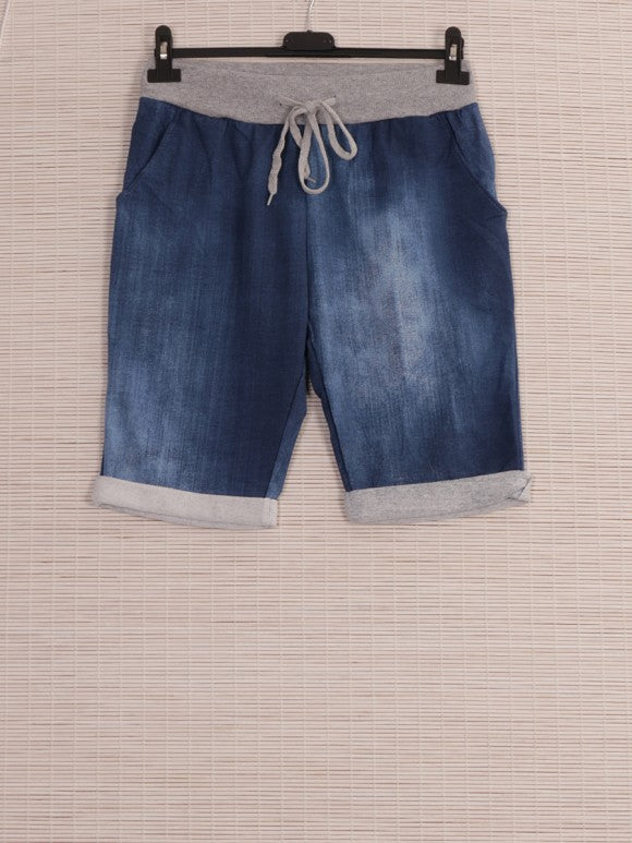 Italian Jersey Denim Colour Shorts