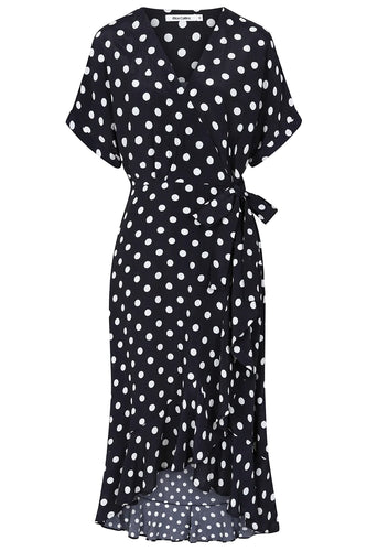 Alice Collins Lou Lou Dress Navy Polka