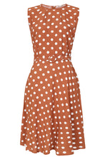 Load image into Gallery viewer, Alice Collins Julia Dress Terracotta/White Polka