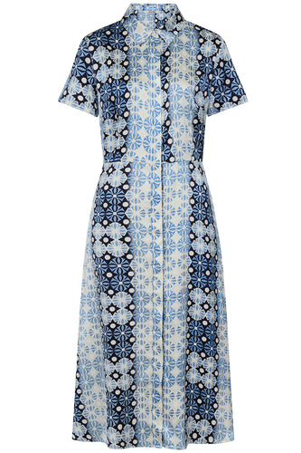 Alice Collins Eleanor Dress Abstract Blue