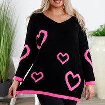 Goose Island Black Pink Heart Jumper